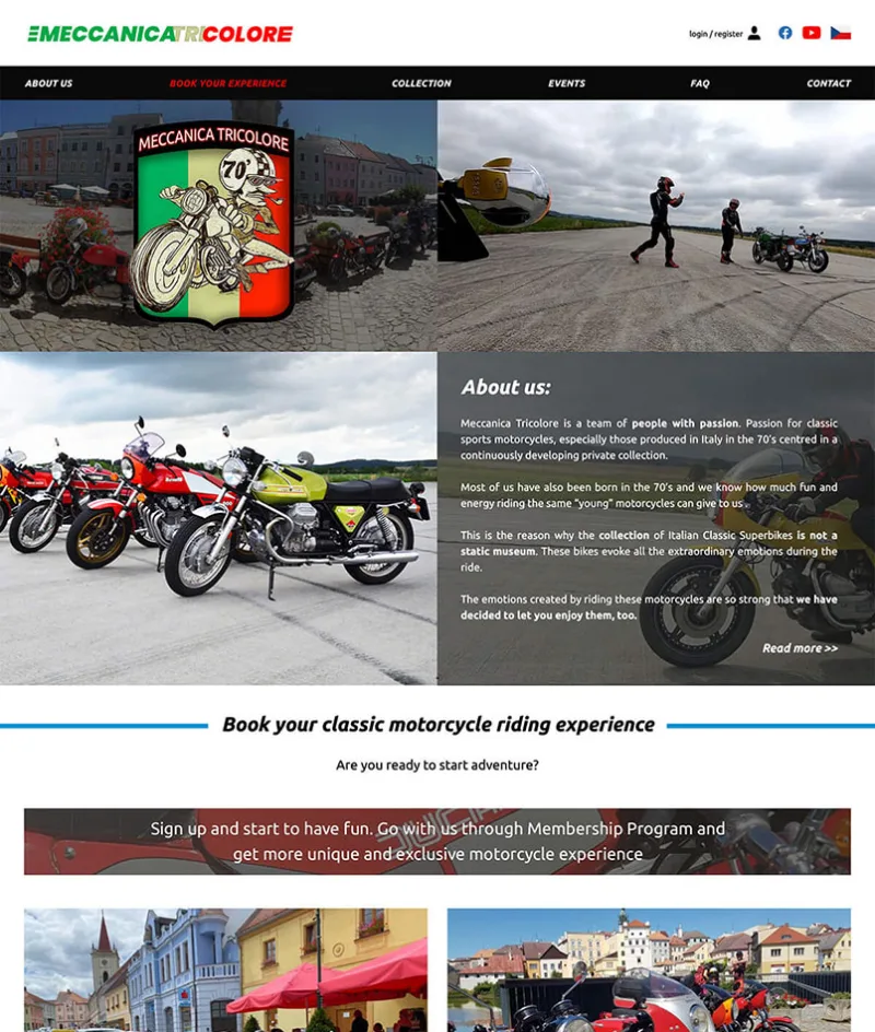 BXM Multimedia project: Meccanica Tricolore — website preview