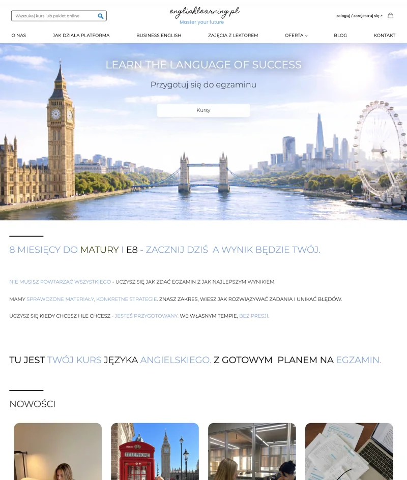BXM Multimedia project: English Learning — website preview